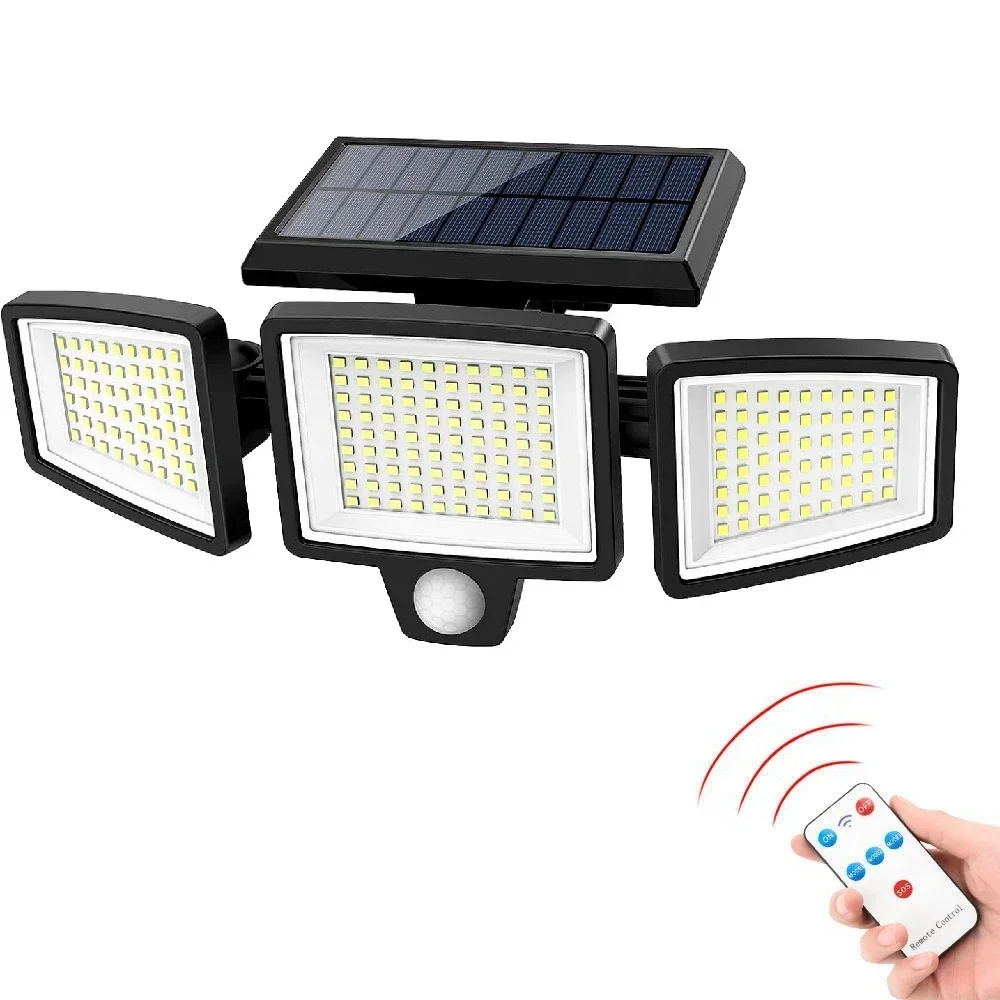 208 LED Solar Split Wall Lamp, 3 Modes Waterproof Motion Sensor Security Light for Garden Street