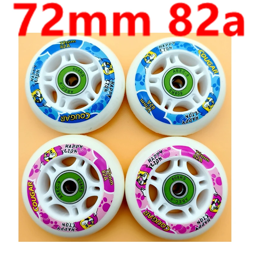 Pengiriman gratis roda roller anak-anak roda skate 82A 72mm bantalan abec-9