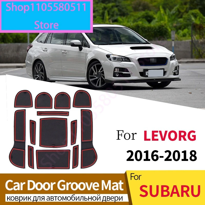 For SUBARU LEVORG 2016-2018 Anti-Slip Gate Slot Cup Pad Accessories Rubber Cover Car Non-Slip Mats Styling Tool Black