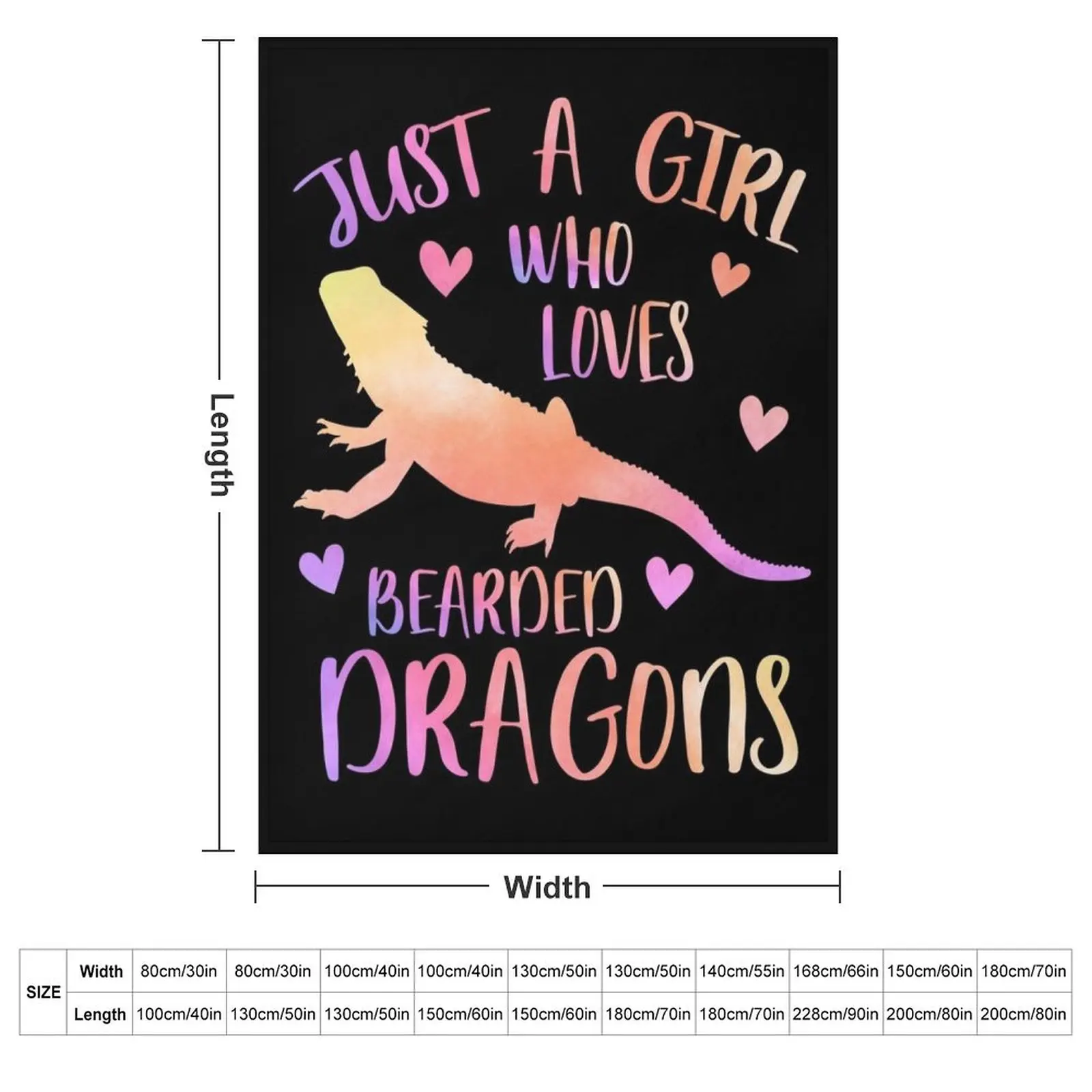 Just a Girl who loves Bearded Dragons Throw Blanket couch cozy soft plush fuzzy picnic outdoor blanket