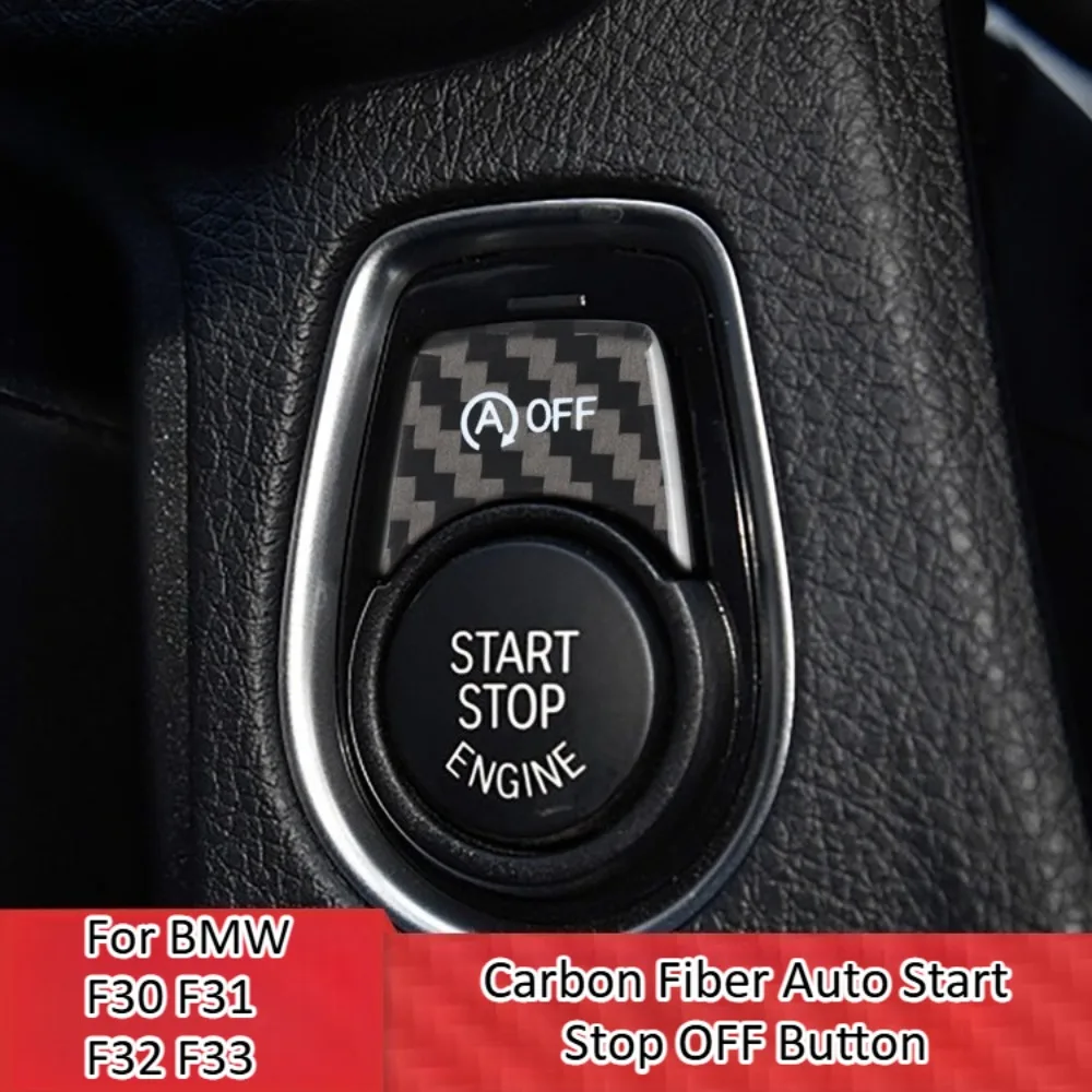 

For BMW F30 F31 F32 F33 Hard Carbon Fiber Auto Start Stop OFF Button Decoration Covers Car Interior Accessories High Quality Fit