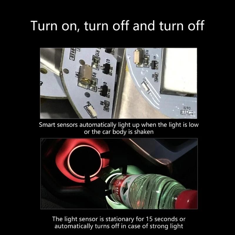 USB Rechargeable LED Cup Mat Holder Lights Antislip Design for Enhanced Driving