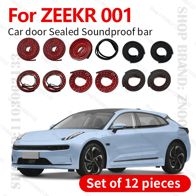 For 2021-2025 ZEEKR 001 Car Door Seal Strip Rubber Double Layer Sealing Protector Soundproof Strip Dustproof Seal Strip 12PCS
