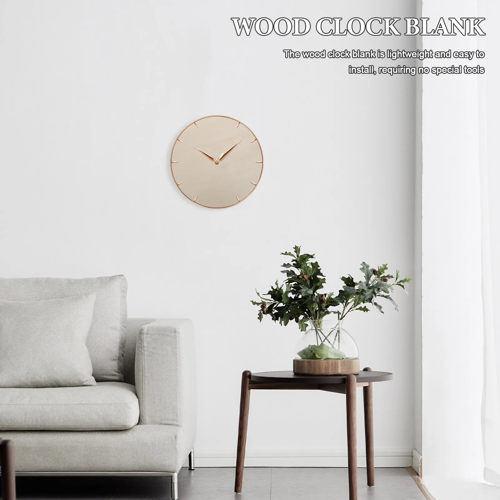 3Pcs Blank Wooden Clock Face Round Natural Wood DIY Painting Craft Clock Dial for Kids Time Learning Wall Decoration Kit - view 2