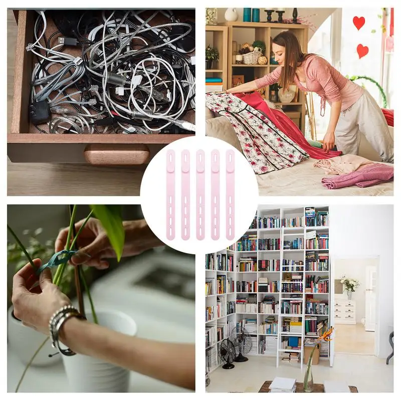 روابط كابلات سيليكون بسحاب قابلة لإعادة الاستخدام ، إدارة الكابلات ، التنظيم ، مرنة ، 5 ، من من السيليكون القابل لإعادة الاستخدام