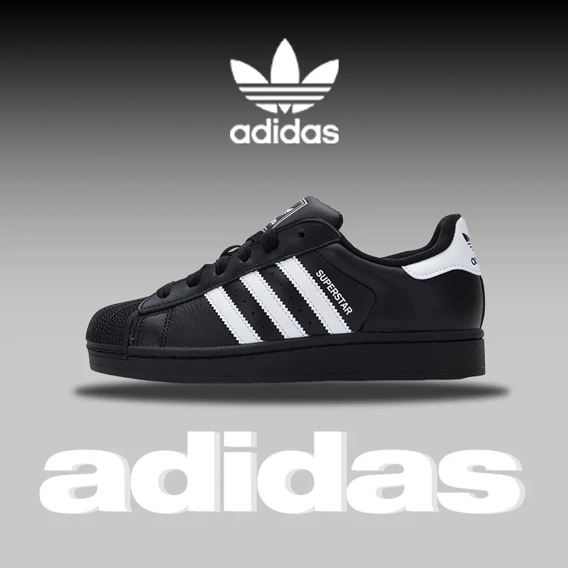 Zapatos Casuales Adidas Superstar 2 Classic Shell Head para Hombre y Mujer, Diseño Tricolor, Zapatos de Skate, Número de Modelo: JI0079