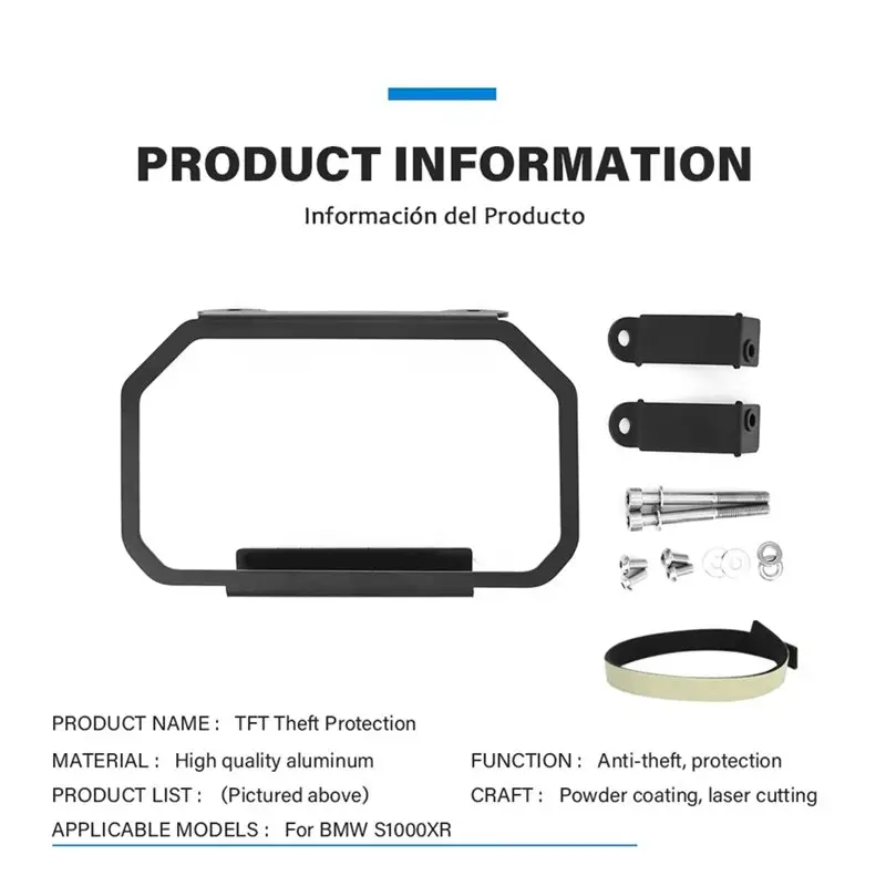 A99F-Anti Theft Bracket Theft Protection Display TFT Screen Locking Brace Instrument Guard For BMW S1000XR S1000 XR 2020-2026