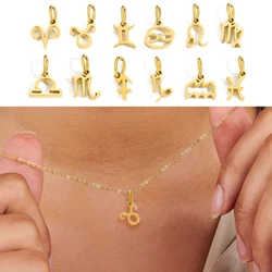 3PCS/LOT Trendy Stainless Steel Gold-Plated Zodiac Jewelry Necklace -  Wholesale Series