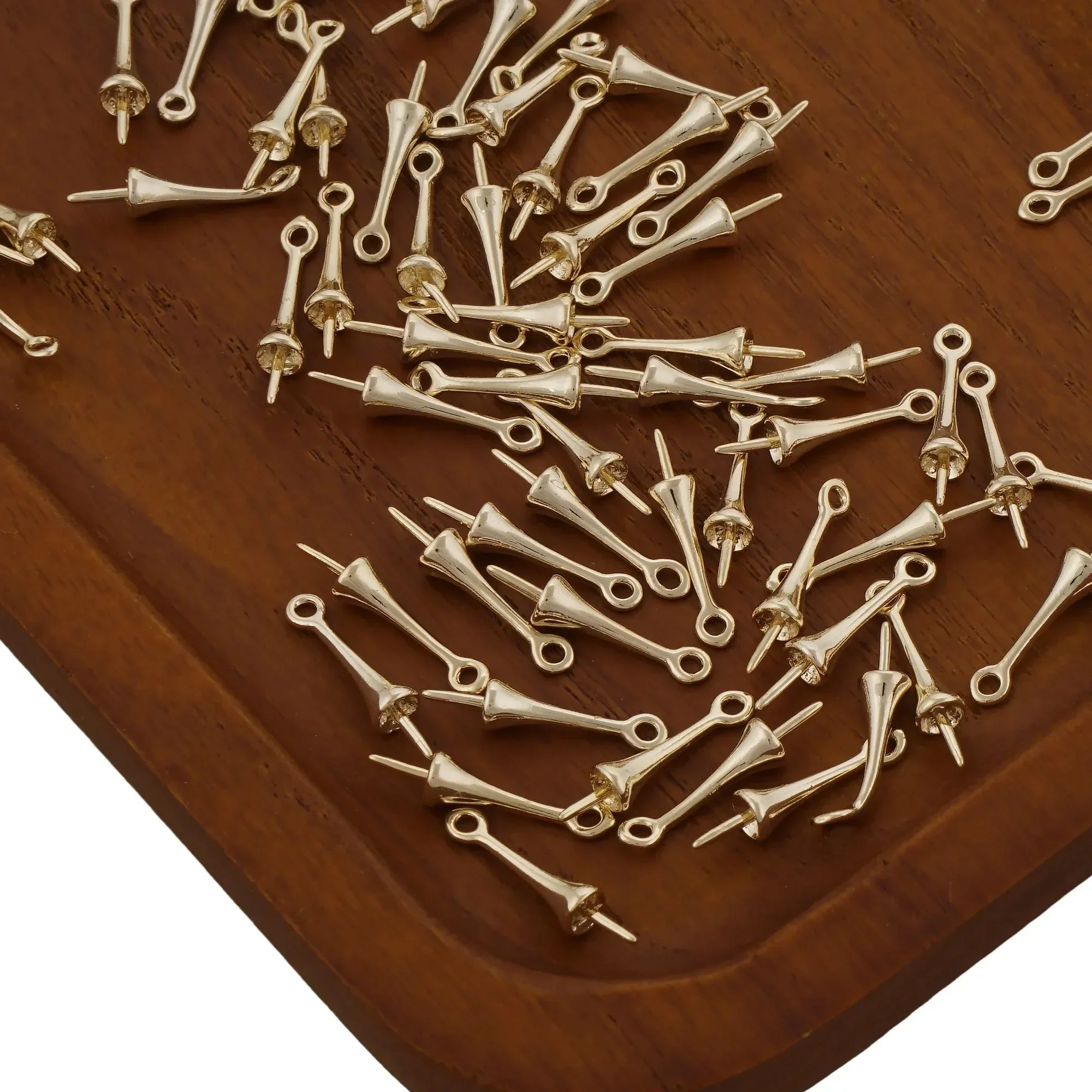 20PCS 14k Gold Filled Eye Pin Bails,16mm Bails With Pin Cup,Pendant Bails for Jewelry Making Diy Accessory  10418150