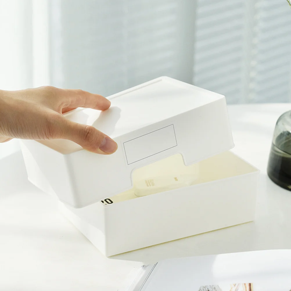 2pcs Plastic Drawer Storage Box Labelled Multifunctional Organizer For Home Office Drawer Storage Container Tidy Desk