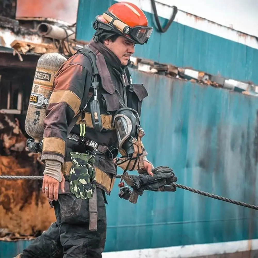 Cinturino per guanti portatile per vigili del fuoco guanti multifunzione custode morsetto per lavoro di lavoro verde e grigio clip per guanti di