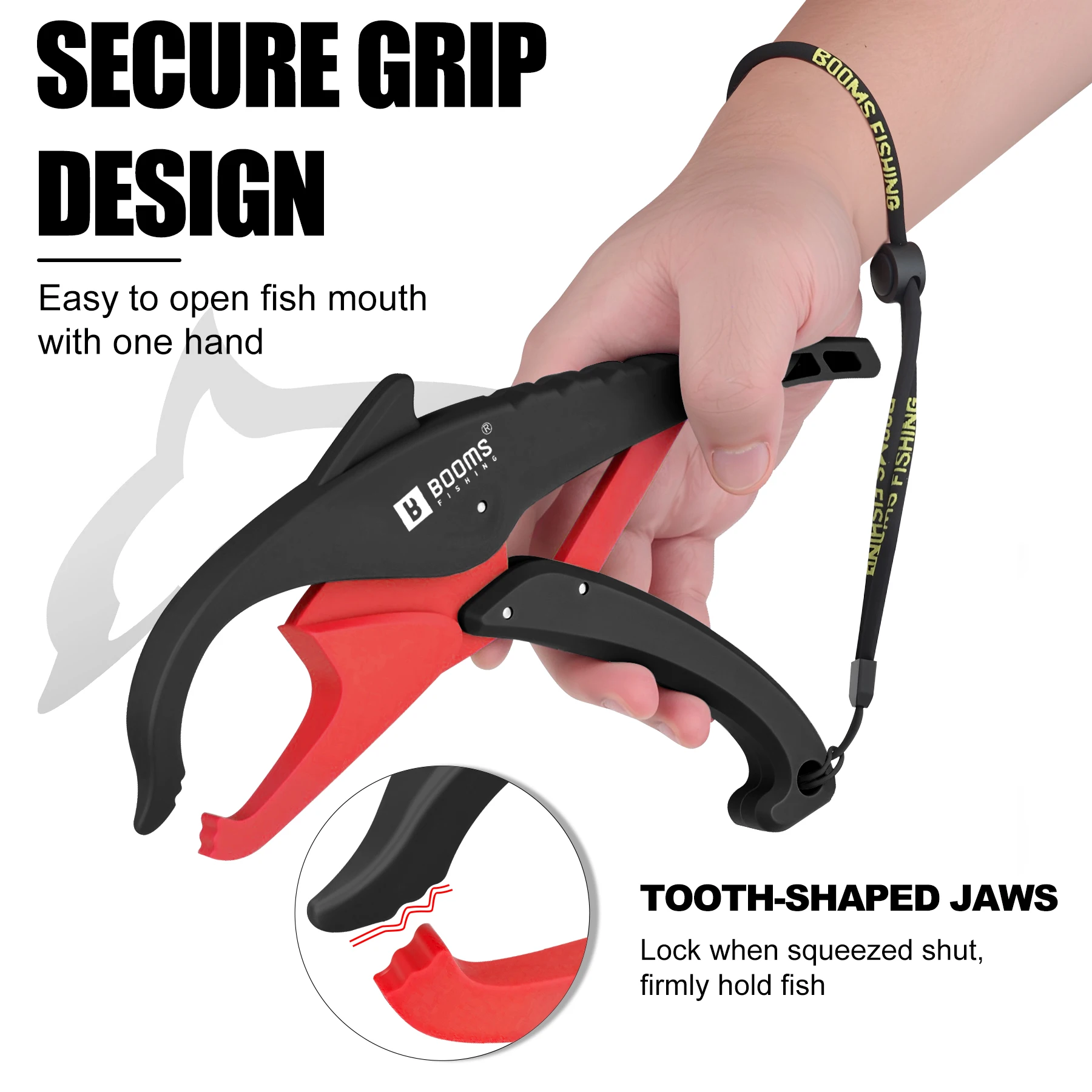 Booms Fishing PE+Glass Fiber Fish Lip Gripper Controller Fish Clips Fishing Clamp Grabber Fishing Grip Plier SaltWater