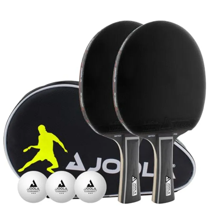 

Duo Pro Ping Pong Paddles Set of 2 - Professional Table Tennis Paddles, Three Advanced 3 Star Tournament Ping Pong Balls and Ca