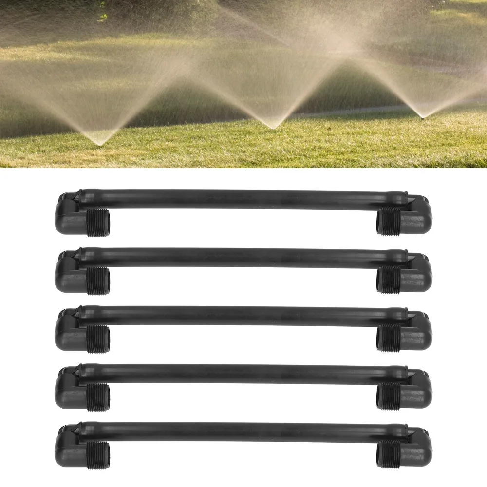 5pcs PE Swing Joint Pipe Black Rotatable Lawn Irrigation Swing Joint Connector Easy Installation G3/4 External Thread