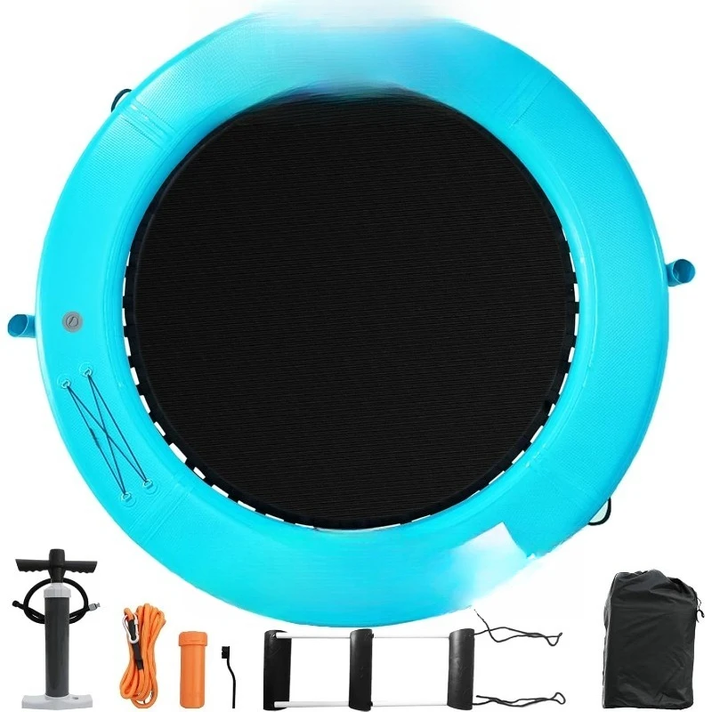 

Inflatable Water Hammock Floating Dock 8x8 FT Water Floating Island Raft for Lake Boat Pool Ocean | Adults Kids Dogs, with W/Cup
