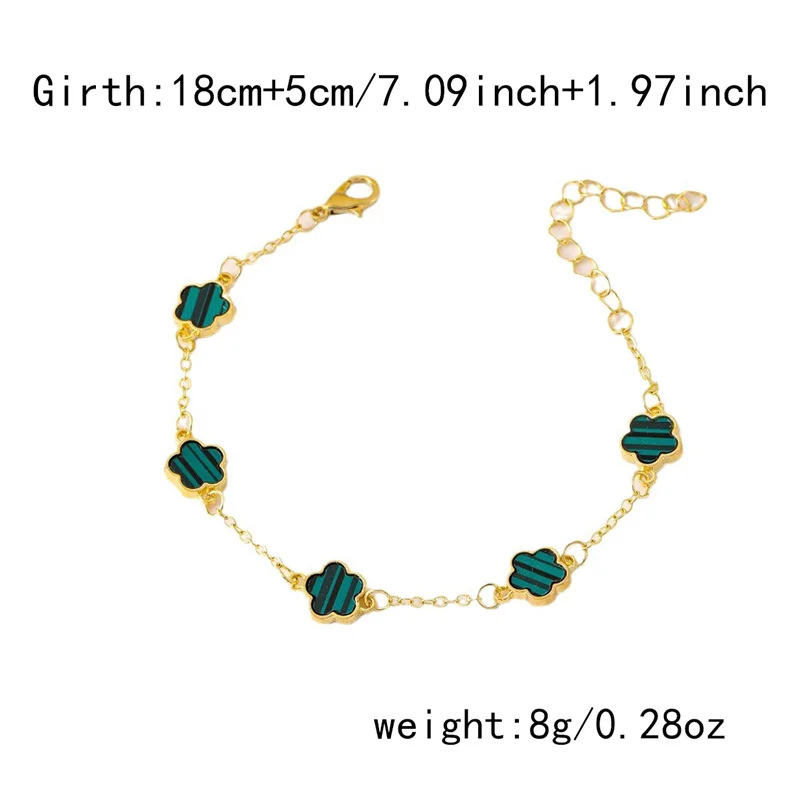 Hot Selling Elegant Five Leaf Flower Bracelet for Women Trendy Charm Metal Chain Bracelet Girls Party Jewelry Friendship Gift image 6