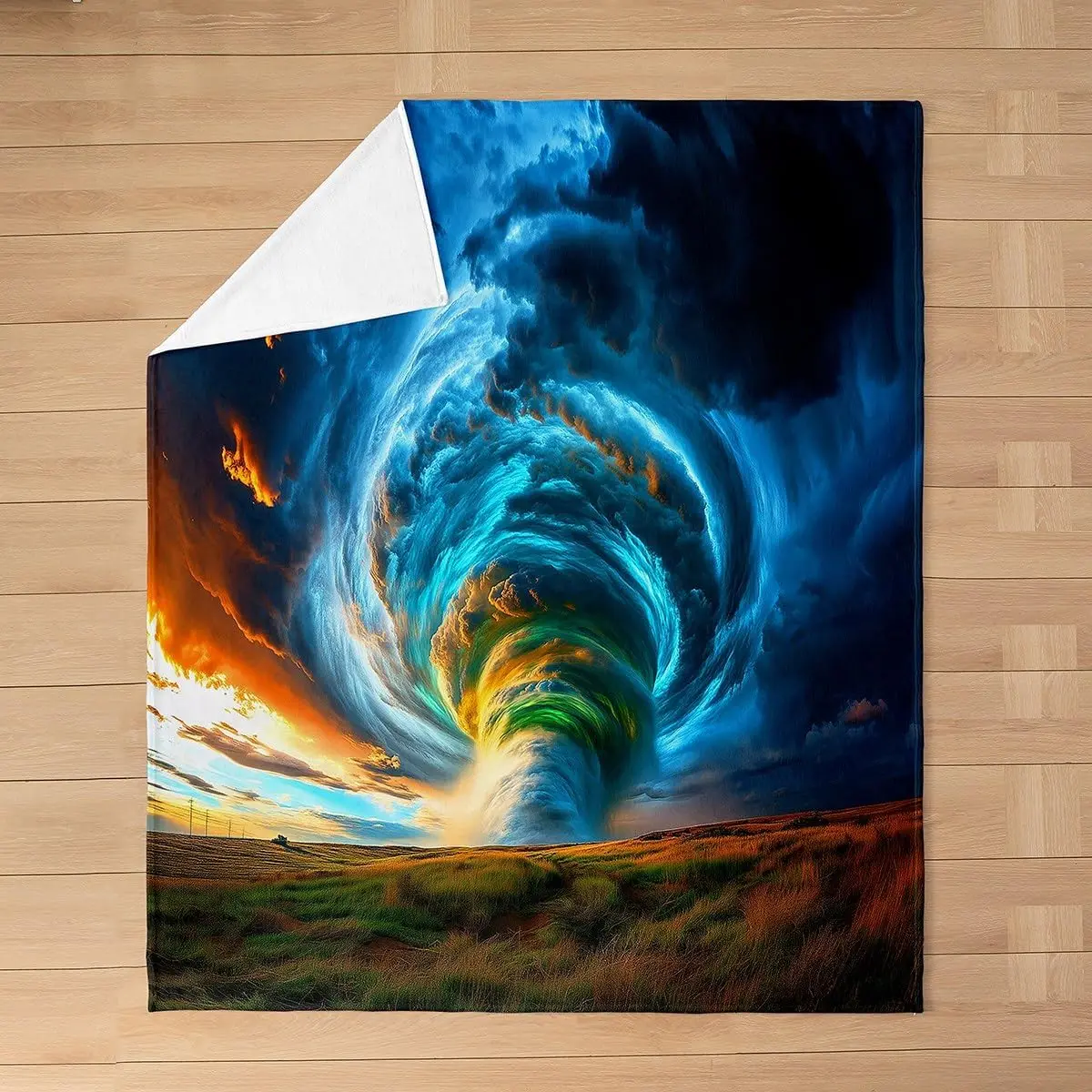 

Tornado Flannel Blanket Luxury Soft Throw Blankets,Natural Disaster Tornados Print Blanket for Kids Teens Adults Bedroom Decor