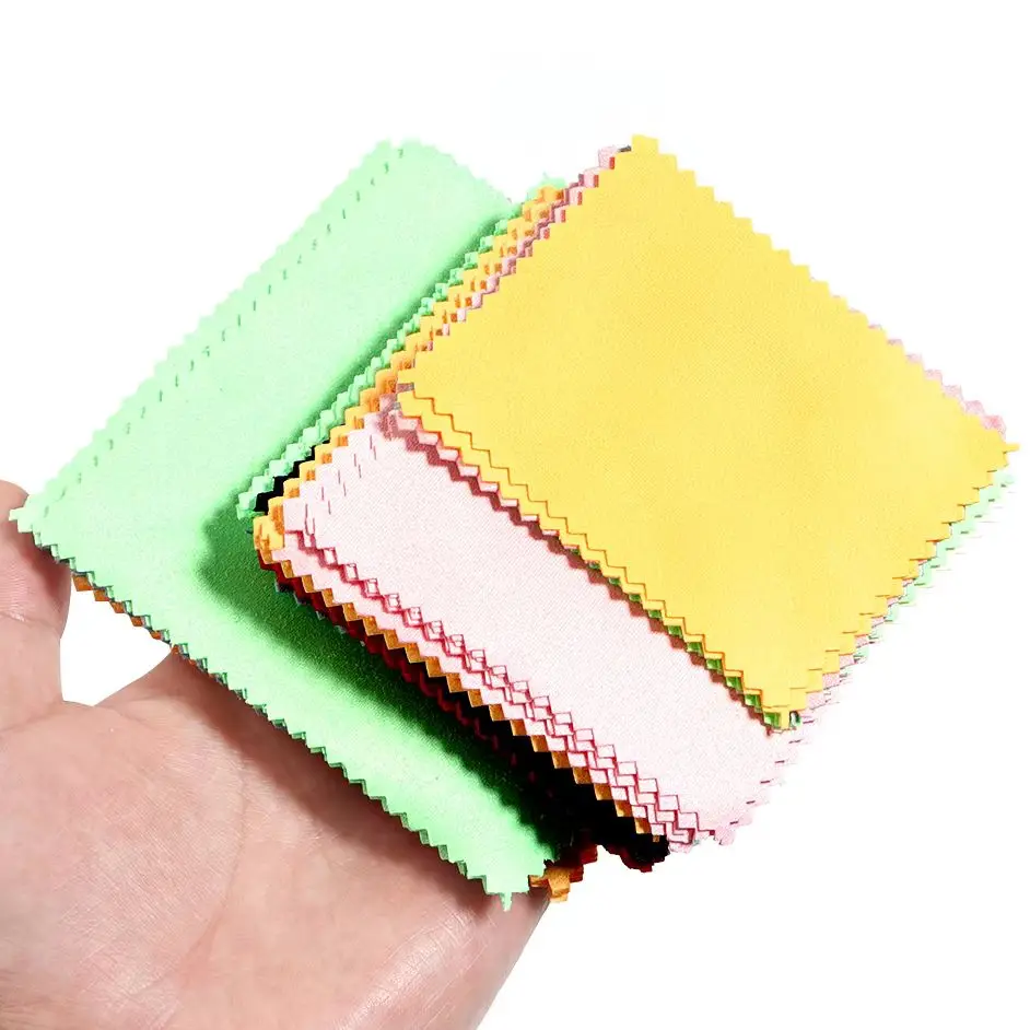 20-50pcs/lot 6cm 8cm 10cm Jewelry Polishing Cloth Soft Clean Wipe Wiping Cloth For Gold Silver Jewelry Clean Tools Supplies