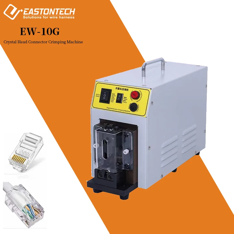 

Автоматическая машина для обжима кристаллической головки EW-10G для кабельных разъемов 4-10P с безопасной акриловой крышкой для промышленного использования