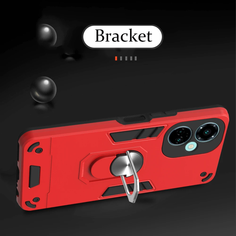 Luxury Case for Tecno Camon 19 Pro 5G Neo Armor Shockproof Car Magnetic Ring Holder Phone Cover Camon19 Camon19Pro5G Camon19NEO