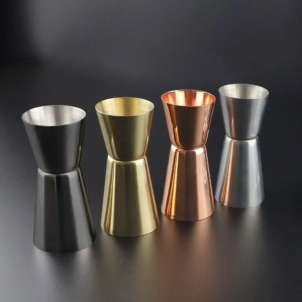 15-30ml/20-40ml/25-50ml Silver Black Rose Gold Double Jigger Measure Cup Cocktail Drink Wine Shaker Stainless Bar Accessories