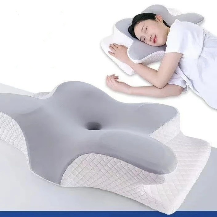 

New Memory Foam Pillows Butterfly Shape Relaxing Cervical Slow Rebound Neck Pillow Pain Relief Sleeping Orthopedic Pillow Beding