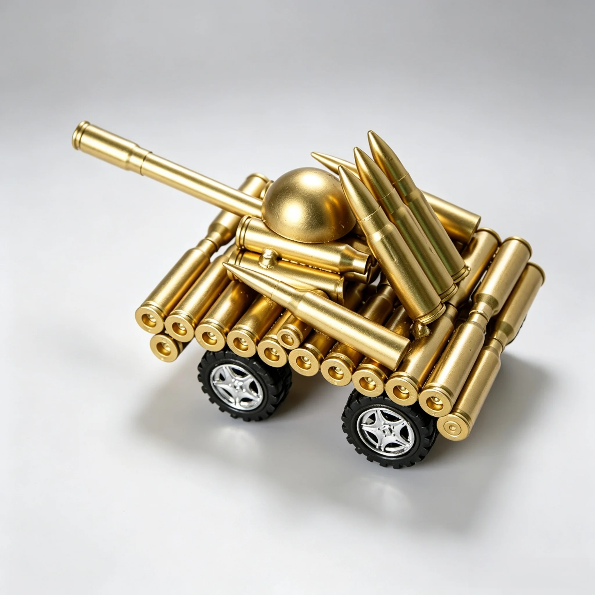 Bullet Shell Tank Model Handmade Metal Craft Military Ornaments Vintage Army Vehicle Figurine Desk Decor Gift For Men Veteran