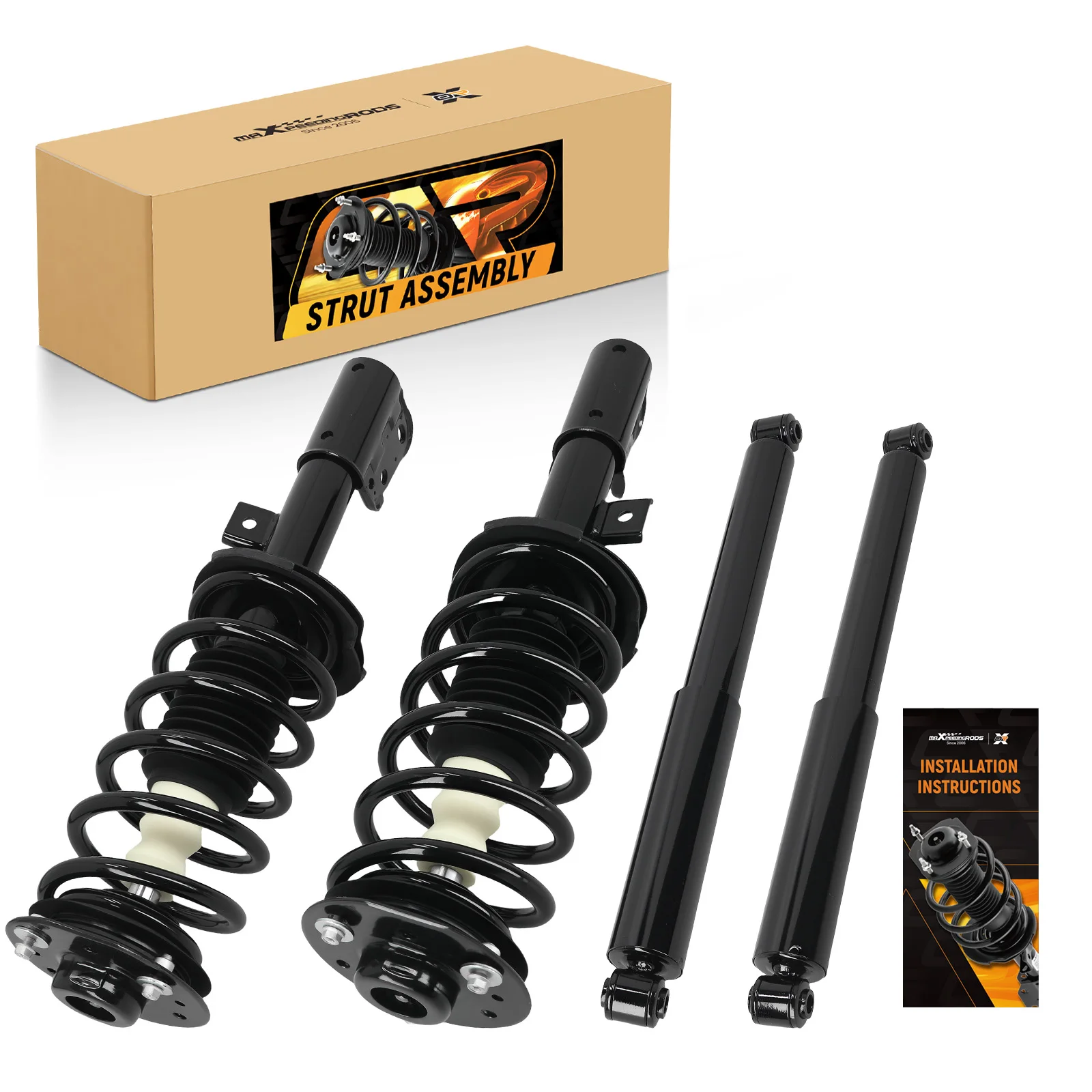 

MaXpeedingrods New 272526 272527 Front + Rear Shock Strut Coil Spring Suspension Parts for Chevy Equinox 2010-2017