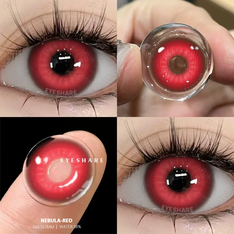 EYESHARE 1 Paar farbige Kontaktlinsen für Augen, blaue Augenkontakte, lila Linsen, Cosplay, rosa Kontaktlinsen, jährliche rote Augenlinsen