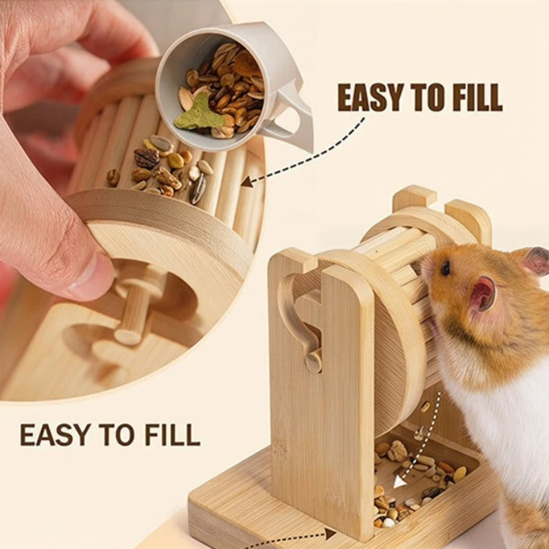 Wooden Hamster Foraging Toy Interactive Treat Puzzle Small Animal Enrichment Toy for Boredom Relief and Mental Stimulation view 4