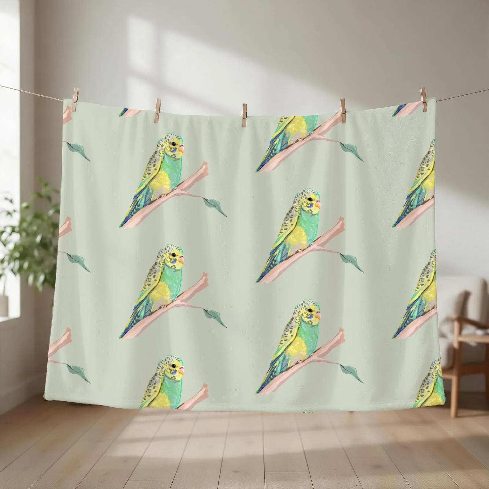 Budgie Throw Blanket Furrys Decorative Sofas blankets ands For Baby Blankets