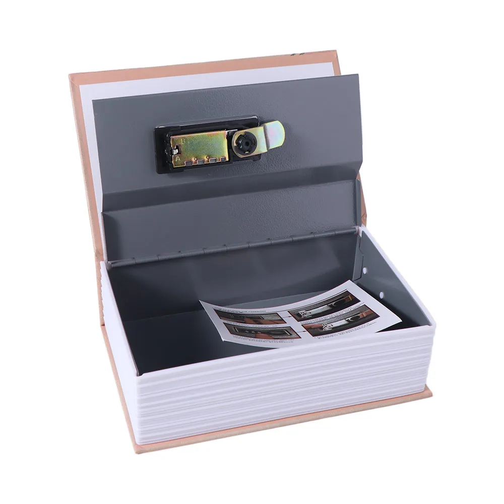 Creative Book Shape Password Security Safe Box Rectangle Anti theft Book Safe Box Analog Dictionary Key Locker Home