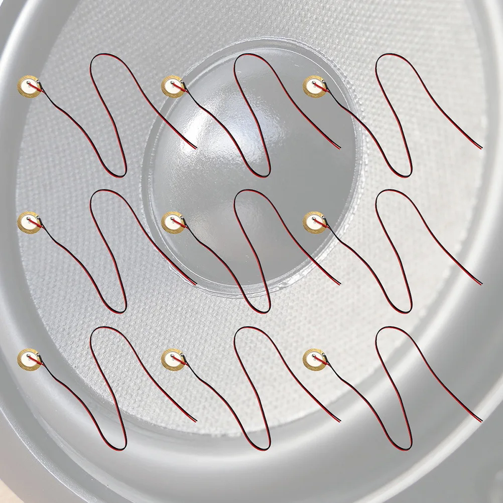 

12Pcs Piezo Discs Guitar Pickup Transducer Ceramic Leads Trigger Buzzer Drum Microphone Acoustic Sensor Electric Vibration