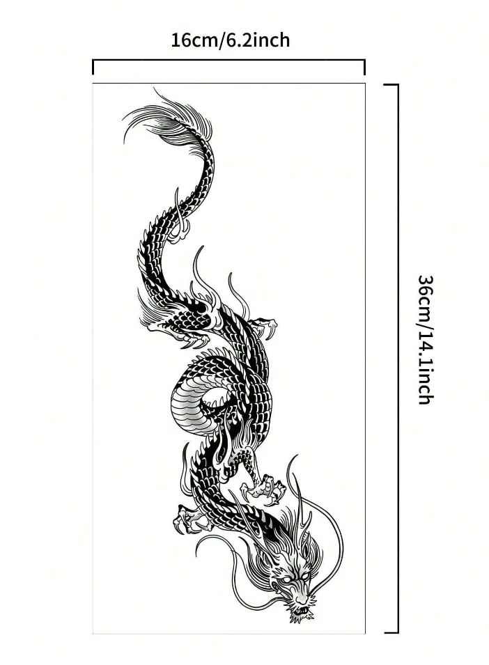 

1PC Chinese Dragon Fake tattoo Water Transfer Waterproof Temporary Sticker Women Men sexy Beauty Body Art Cool Stuff Arm Art