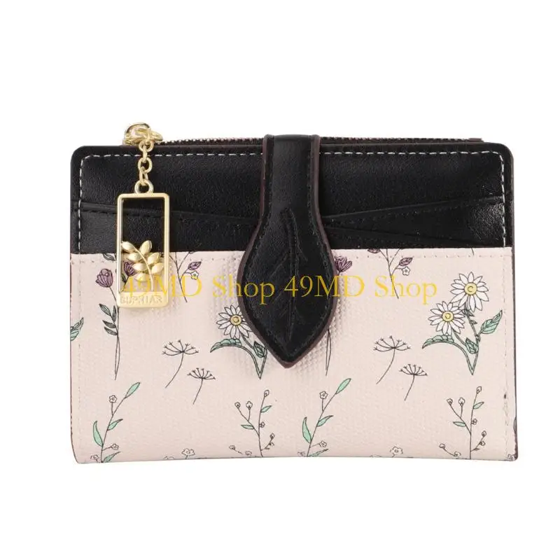 49MD Stylish PU Coin Bag Secure Zippers Closure Wear Resistant Card Holder For Teens Daily Work Essential