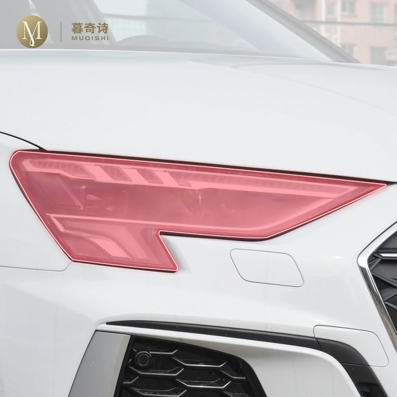 

pre cut car exterior headlight scratch resistant TPU protective film transparent/smoked black For Audi A3 8Y 2020-2024