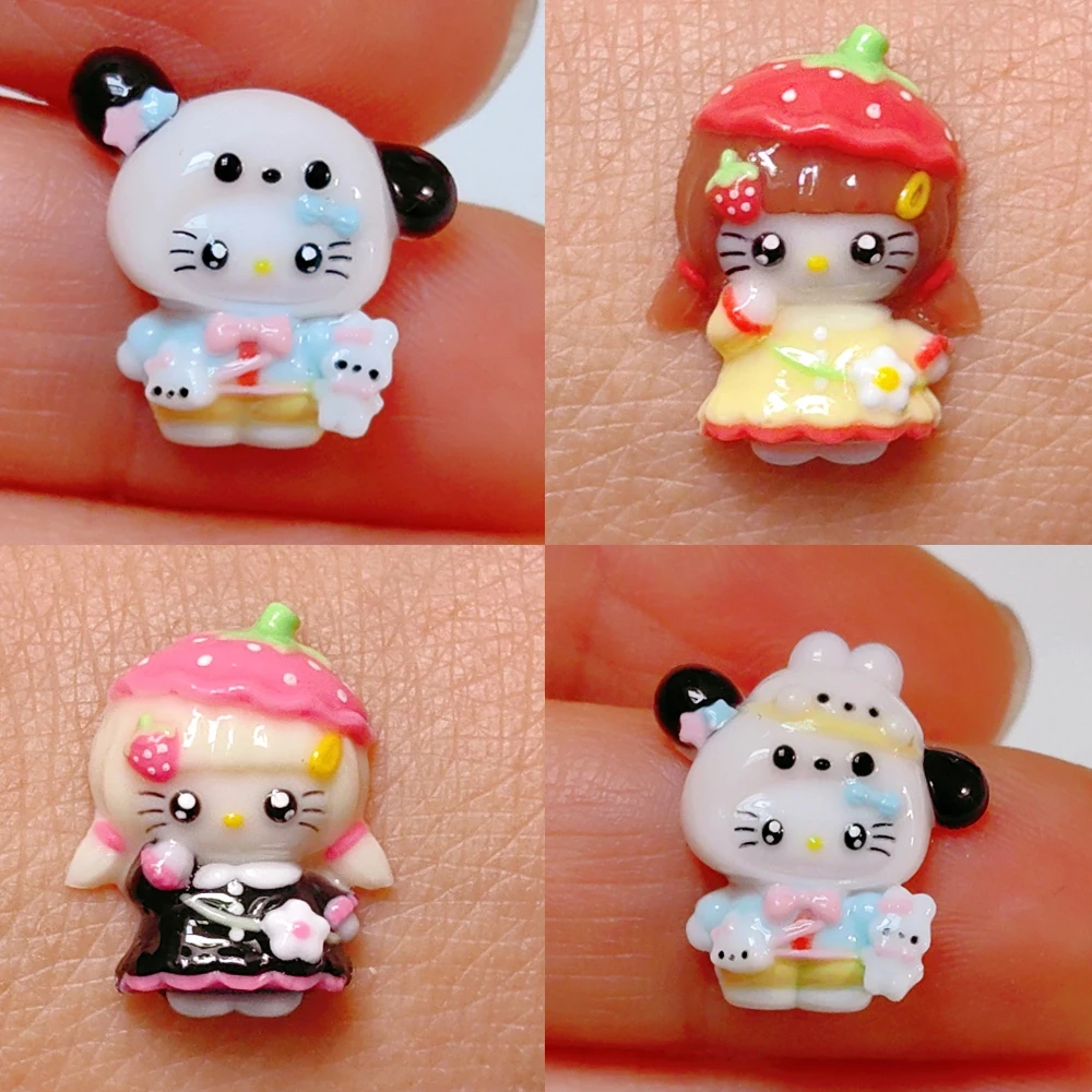 

1Pcs Kawaii Sanrio Hellokitty Nail Doll Finished Product Cute Diy Hairpin Phone Case Manicure Decoration Accessories Gift