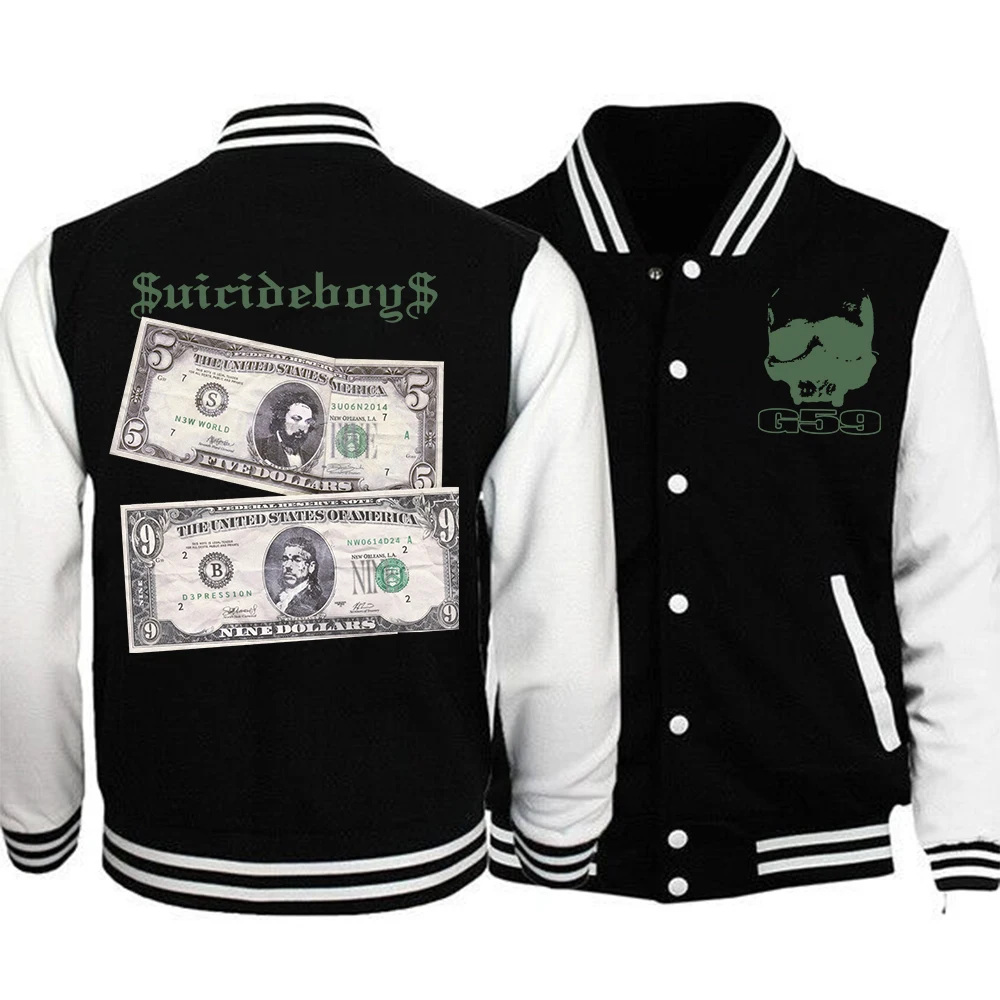 Suicideboys New World Depression Baseball Uniform Jacket Button Sports Coat Women Men Team Baseball Jacket Hoodie for Fans Gift