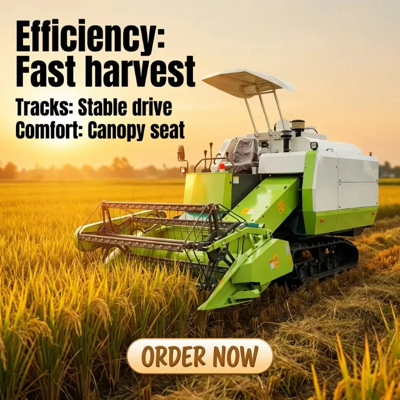 Self-propelled Rice Harvester Low Grain Damage Rate Preserves Complete Rice Kernels For High-Quality Rice Wholesale Markets