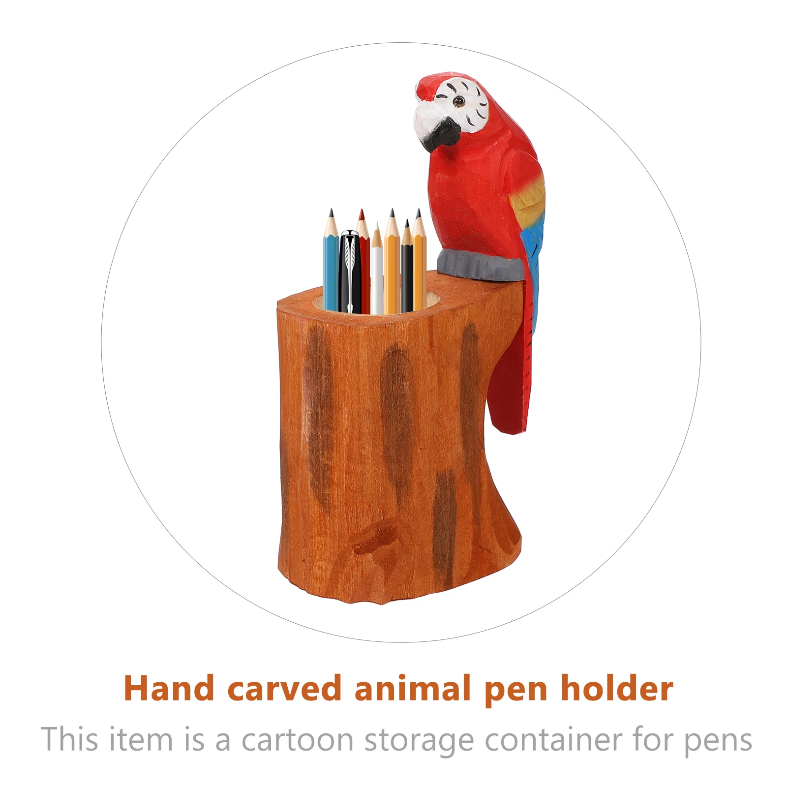 

Wood Carving Pen Holder Retro Animal Shape H made Coloring Office School Decor Wooden Desk ganizer Pencil Container Stationery
