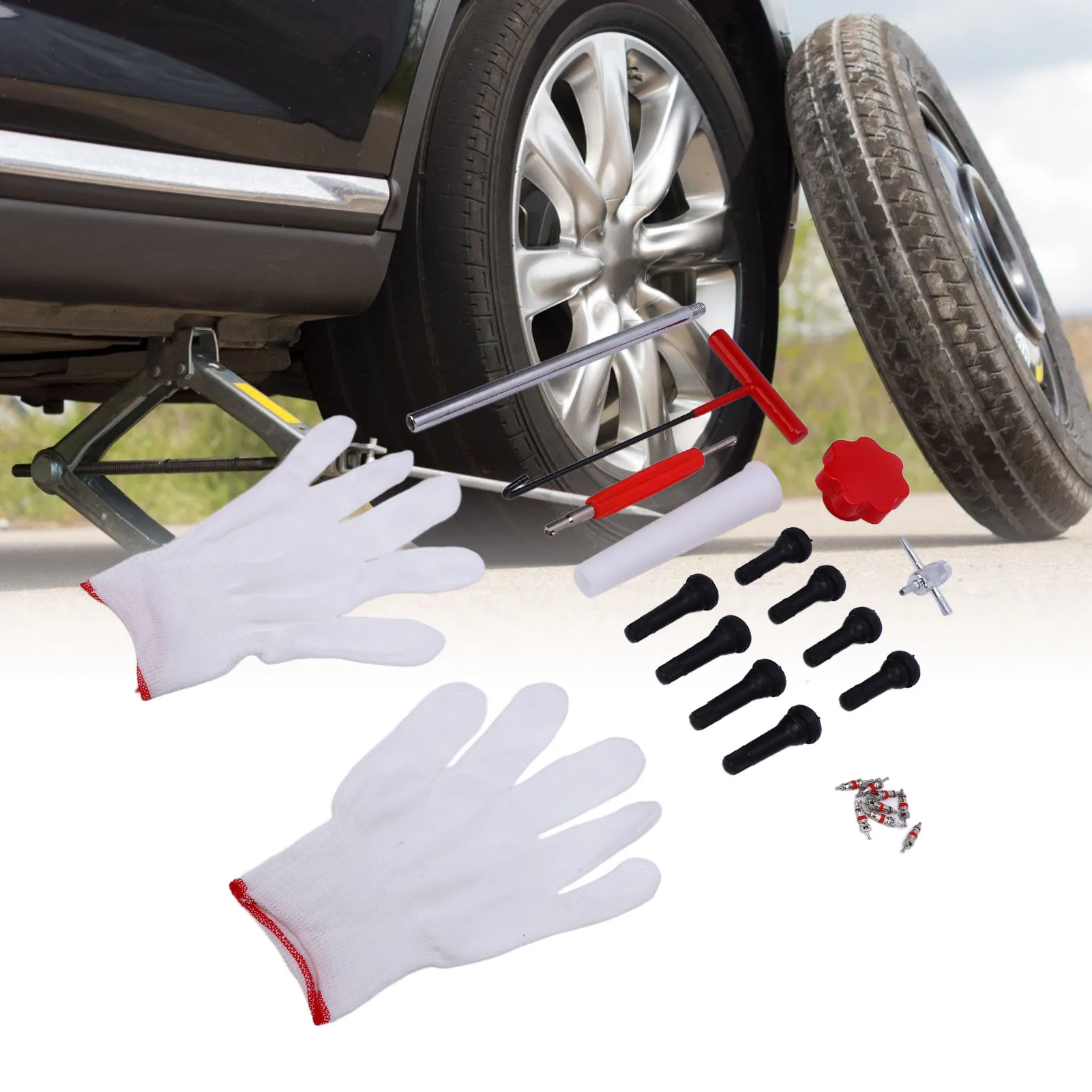 Quick Valve Change Tool Kit Tire Valve Removal Replacement Tool Kit Prevent Leakage High Durability for Cars ATVs Trucks