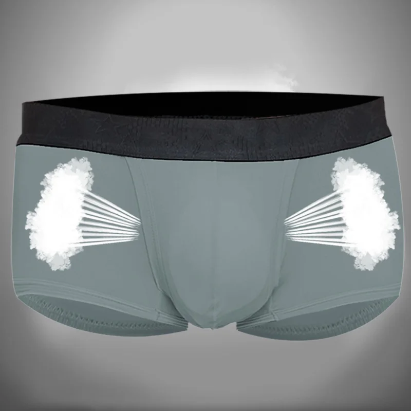 Spermatic-Unterhose für Herren, Eisseide, Sommer, dünne Skrotal-Buttonstock-Boxershorts aus geteilter Krampfadern für Jungen