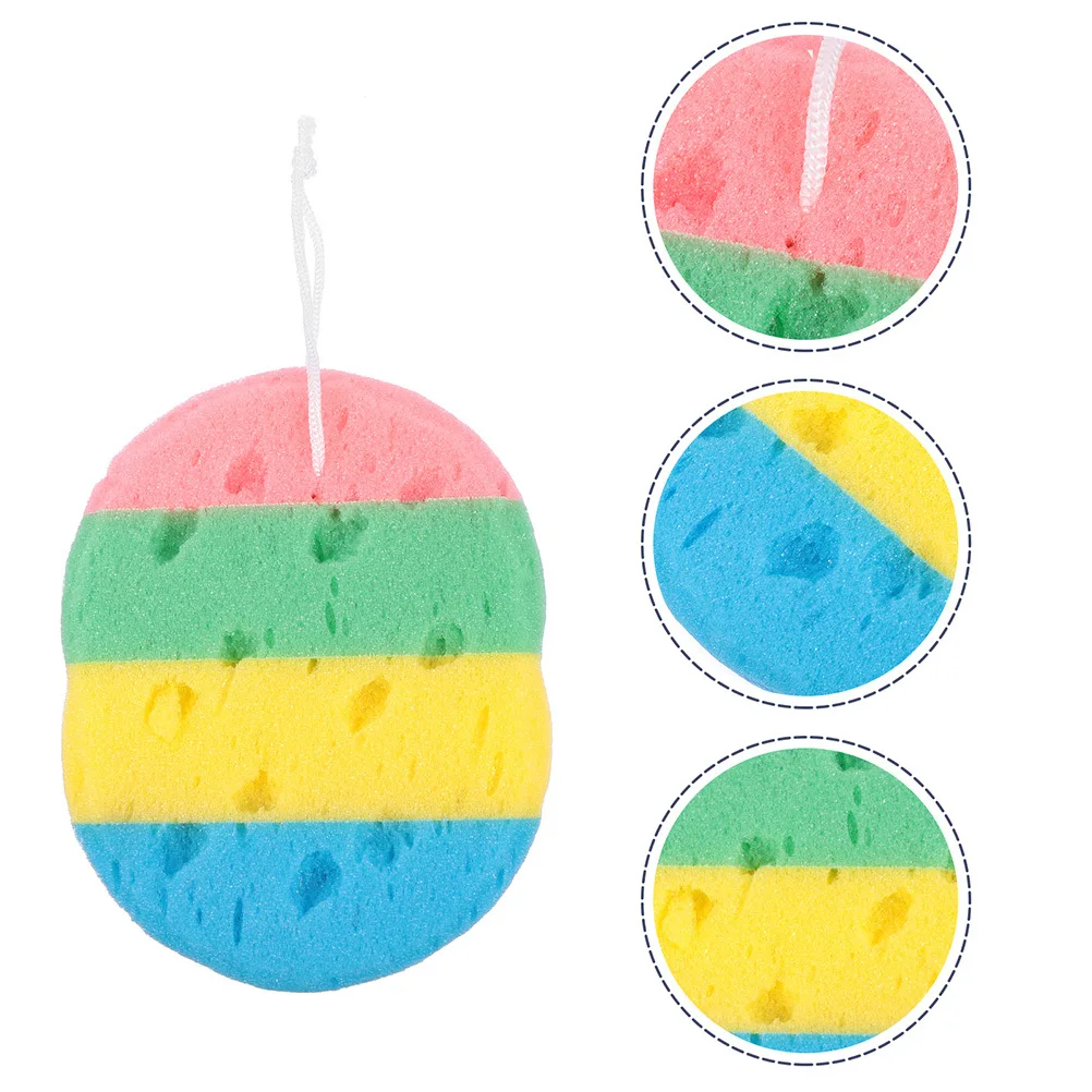 

5Pcs Bath Sponges Shower Sponges Body Sponge Scrubber Durable Lanyard Design Rich Foam Exfoliating Bath Sponge