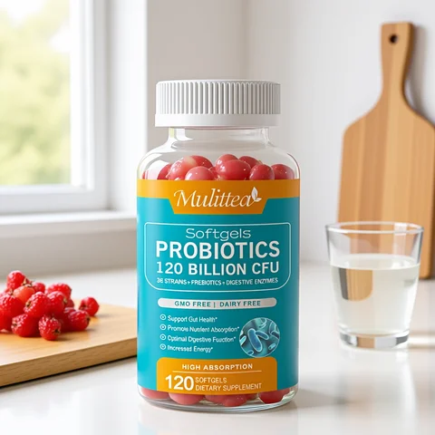 Mulitea probiotic complex supplement -12 billion colony units - male and female probiotics - vegetarian capsules, Non GMO, Glute