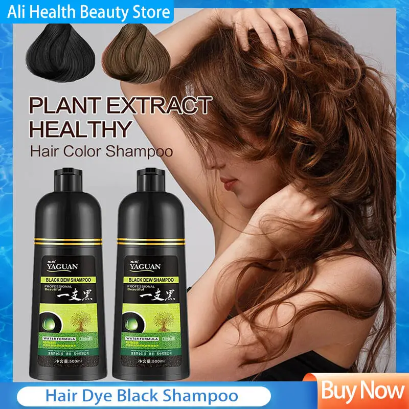 

500ml Natural Fast Hair Dye Black Shampoo Plant Essence Black Hair Color Dye Shampoo For Cover Gray White Hair