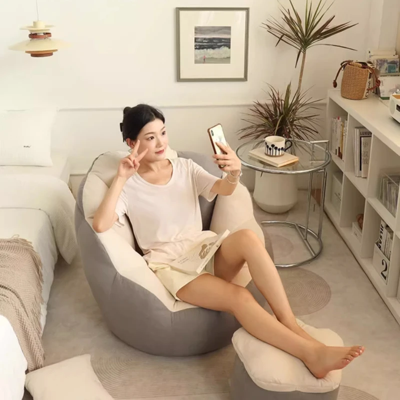 Lazy person can sleep and lie down, single tatami Internet celebrity bean bag sofa chair, bedroom small sofa