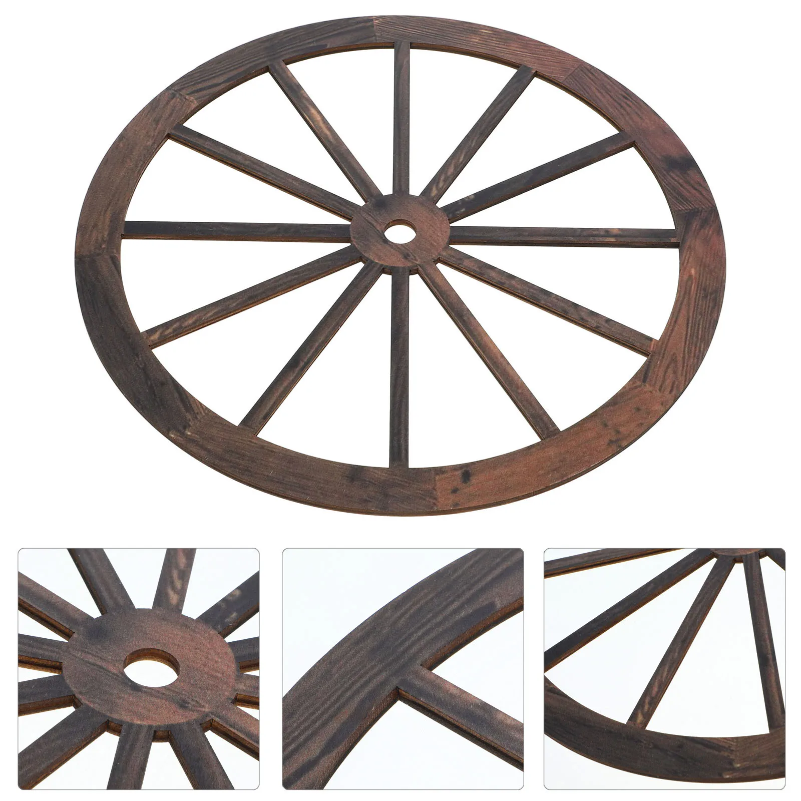 1Pcs Wagon Wheel Decor Wooden Wagon Wheel Decor Vintage Wood Wheel Hanging Decoration Wagon Wheel Wall Art Home Crafts Decor