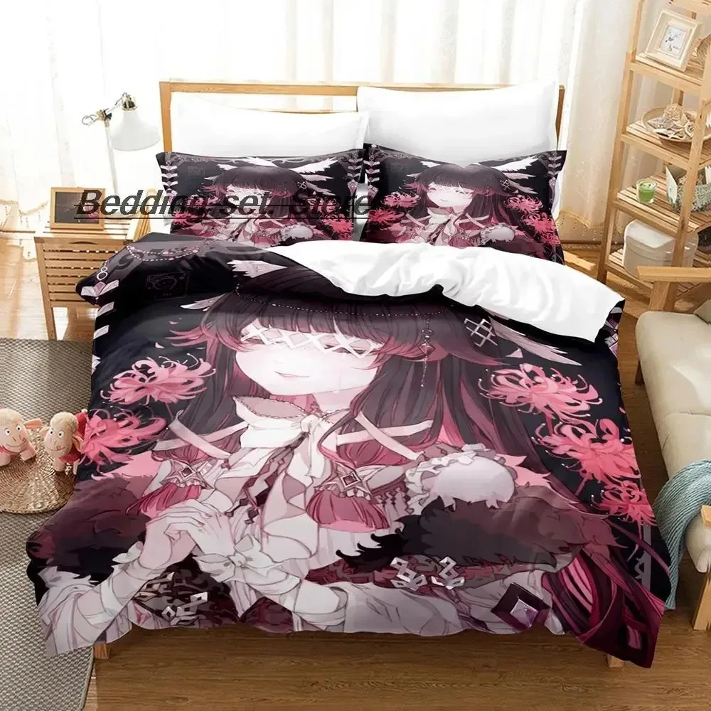 

Game Genshin Impact Columbina Bedding Set Single Twin Full Queen King Size Bed Set Aldult Kid Bedroom Duvetcover Sets Anime Bed