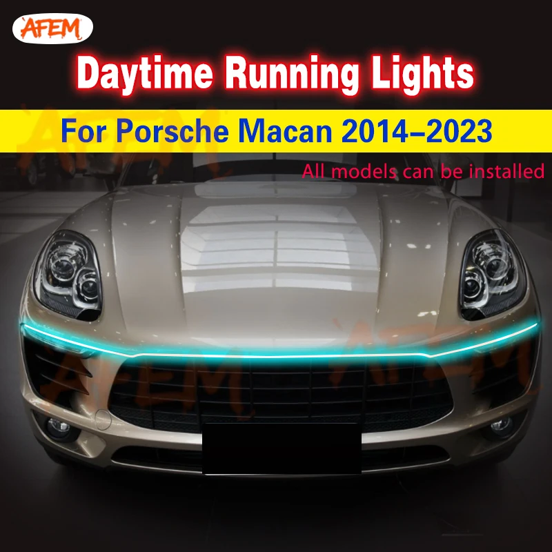 1PCS LED Fog Lamp Daytime Running Lights Car DRL For Porsche Macan 2014-2023 Waterproof Car Decorative Atmosphere Lamps DRL 12V