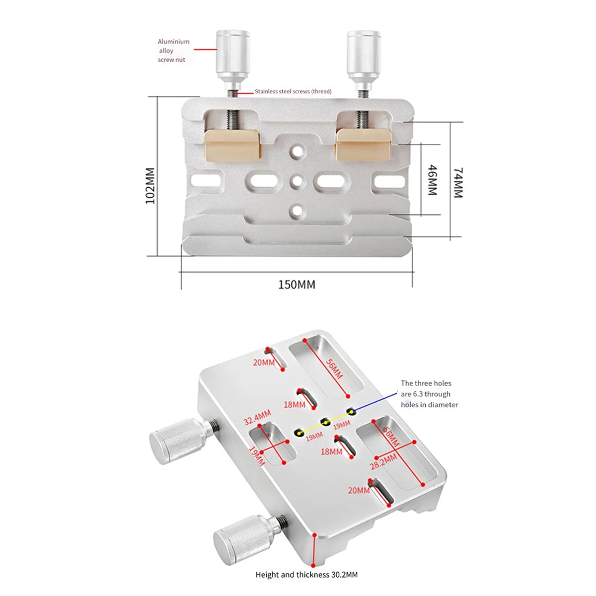 Angeleyes Silver Finderscope Dovetail Slot Dual Losmandy/ Plate with 2 Locking Screws